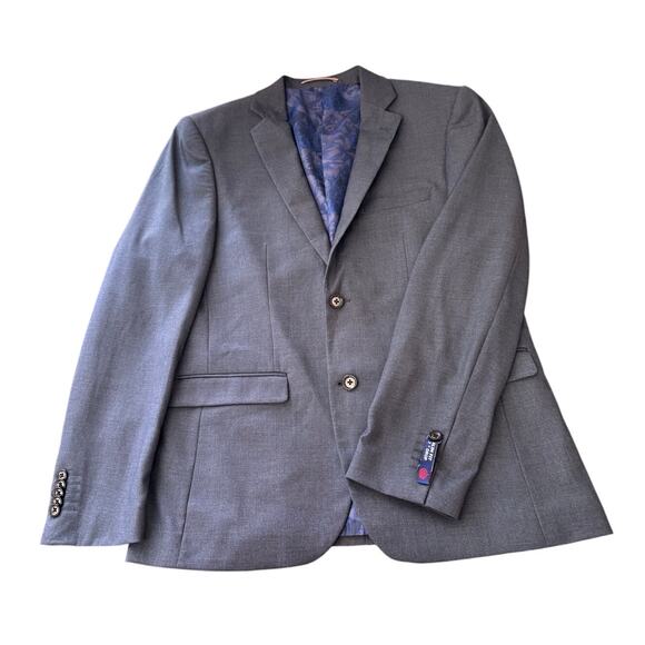 New SOUL OF LONDON NORDSTROM Blue Slim Fit 7" Drop Sport Coat Jacket Size 42R - Picture 4 of 4